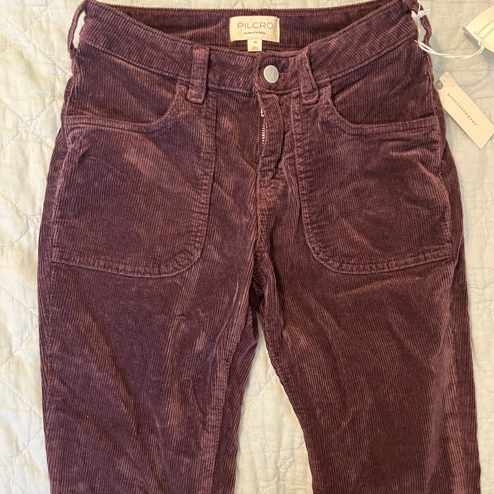 Pilcro Women's High Rise Corduroy Jeans in Deep Purple